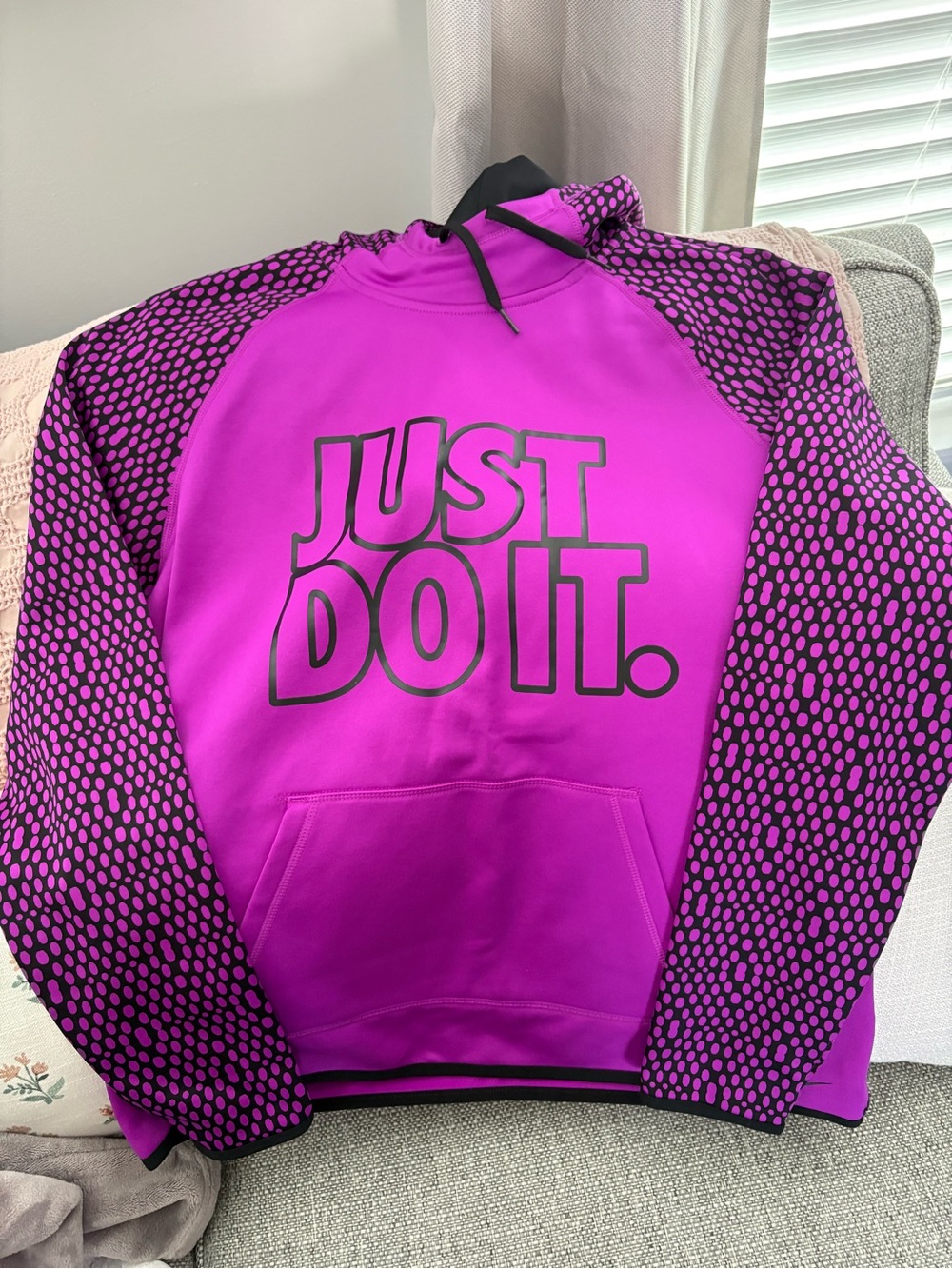 Nike Purple and Black Therma-Fit Hoodie